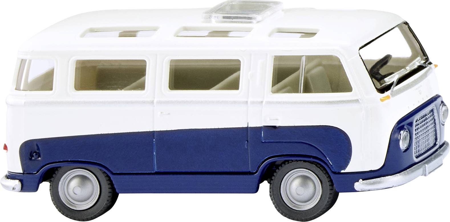 Wiking 028997 H0 Modèle réduit de bus Ford FK 1000 bus panoramique - bleu saphir/blanc