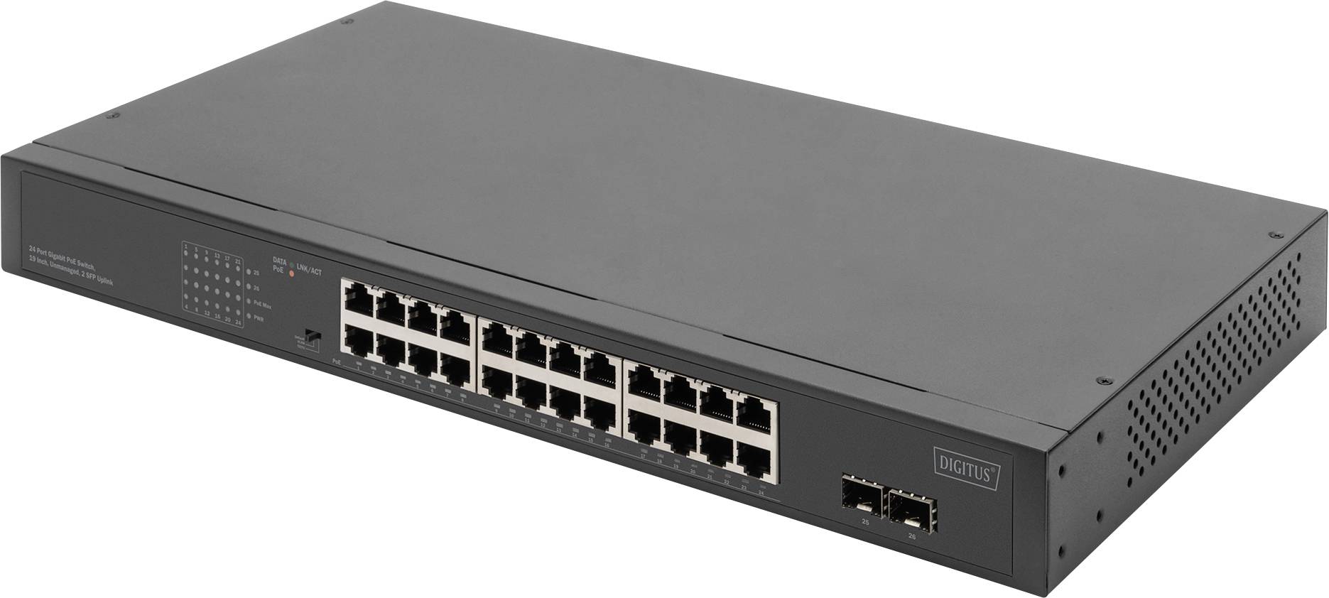 Digitus DN-95348-2 Switch di rete da 19 24+2 porte 10 / 100 / 1000 MBit/s Funzione PoE