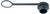 Čierny plastový kryt s integrovaným držiakom, ktorý je prepojený flexibilnou spojovaciou hadicou s vekom.