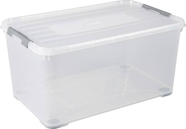 Curver 243857 úložný box, HANDY, stohovateľné, (d x š x v) 800 x 500 x 390 mm, priehľadná, strieborná, 1 ks