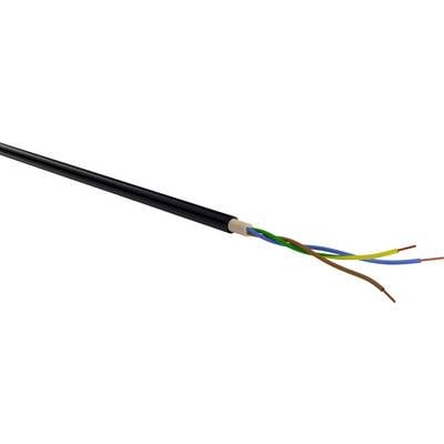 Z čierneho kábla trčia holé elektrické vodiče v rôznych farbách.
