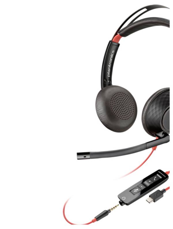 HP Poly Headset Blackwire C5220 Stereo USB- Headset otvorená (On Ear) 8X231AA, stereo, čierna, Potlačenie hluku