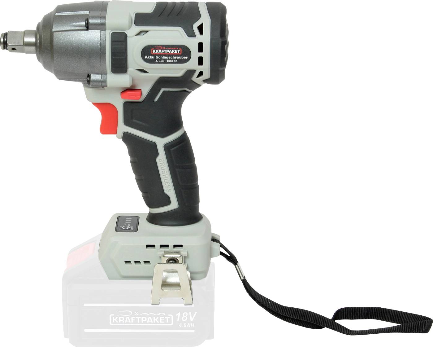 Dino KRAFTPAKET 18V-400Nm-1/2“-900W 130232 Avvitatore a batteria 18 V brushless, senza batteria, senza caricatore