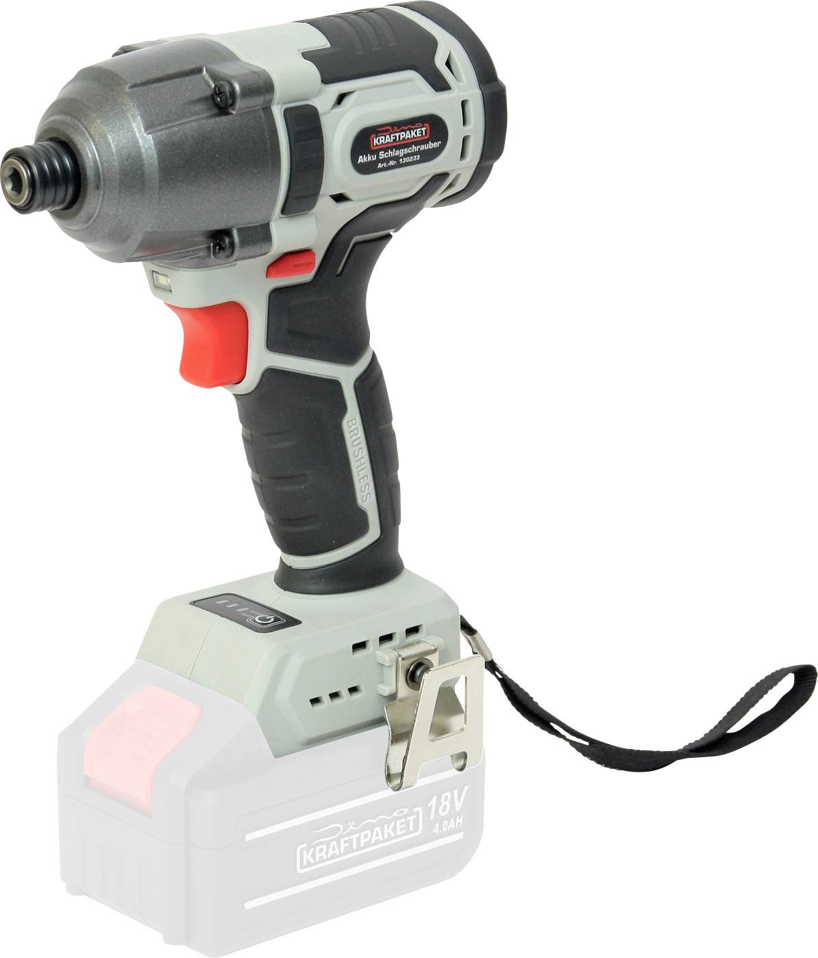 Dino KRAFTPAKET 18V-180Nm-1/4“ hex-900W 130233 Skruvdragare batteri 18 V borstfri, exkl. batteri/laddare, Utan laddare