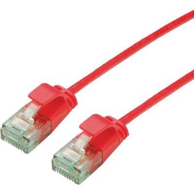 roline recycled material 21.45.3417 RJ45 sieťové káble, prepojovacie káble CAT 6A U/UTP 5.00 m červená (jasná) netienený-0