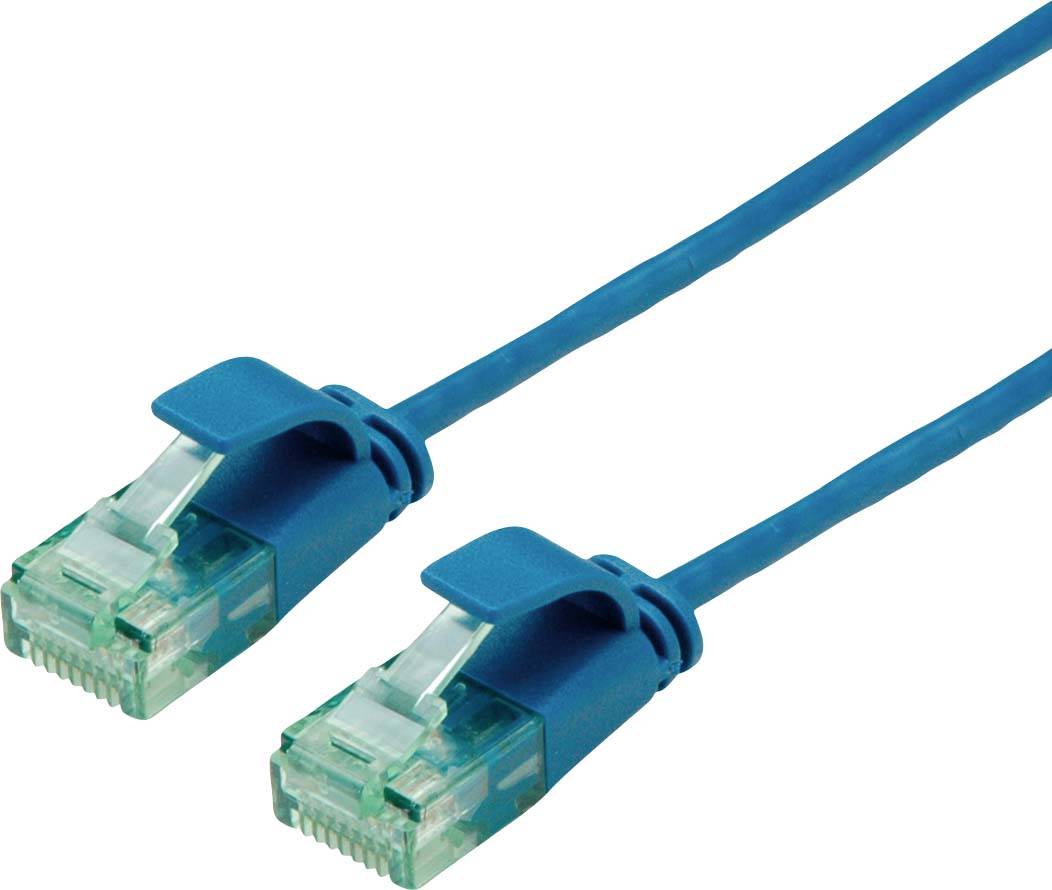 roline recycled material 21.45.3443 RJ45 sieťové káble, prepojovacie káble CAT 6A U/UTP 1 m modrá netienený, extrémne te-0