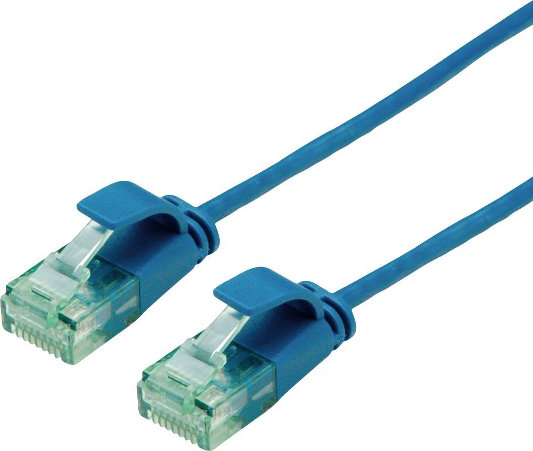 roline recycled material 21.45.3447 RJ45 sieťové káble, prepojovacie káble CAT 6A U/UTP 5 m modrá netienený, extrémne te-0