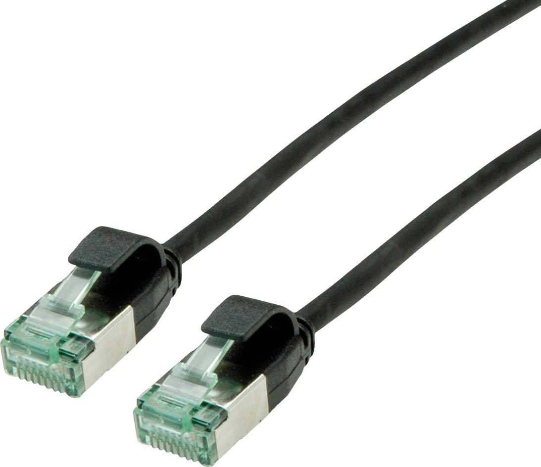 roline recycled material 21.45.3356 RJ45 sieťové káble, prepojovacie káble CAT 6A U/FTP 3.00 m čierna netienený, extrémn-0