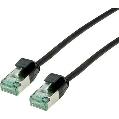 roline recycled material 21.45.3356 RJ45 sieťové káble, prepojovacie káble CAT 6A U/FTP 3.00 m čierna netienený, extrémn-0