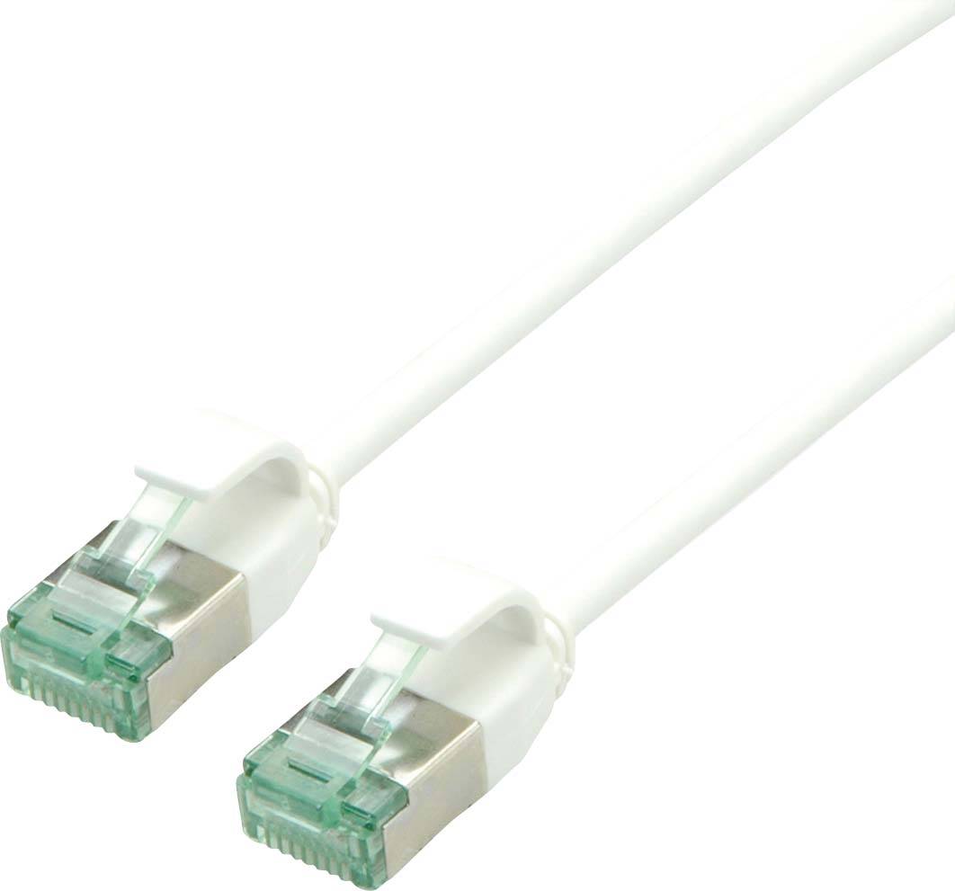 roline recycled material 21.45.3363 RJ45 sieťové káble, prepojovacie káble CAT 6A U/FTP 1.00 m biela netienený, extrémne-0