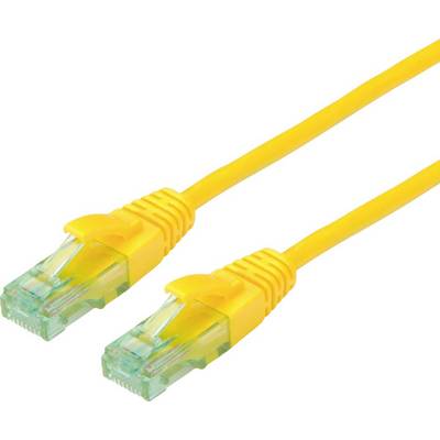 roline recycled material 21.45.3123 RJ45 sieťové káble, prepojovacie káble CAT 6A U/UTP 3.00 m žltá netienený, PVC plášť-0