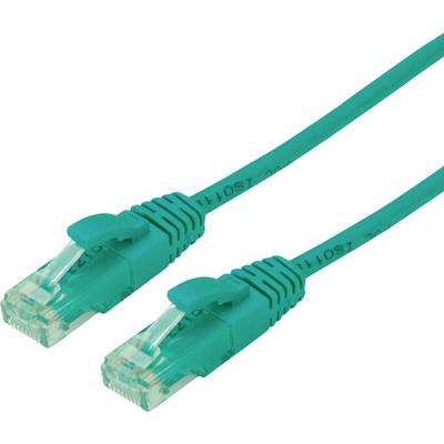 roline recycled material 21.45.3139 RJ45 sieťové káble, prepojovacie káble CAT 6A U/UTP 20.00 m zelená netienený, PVC pl-0