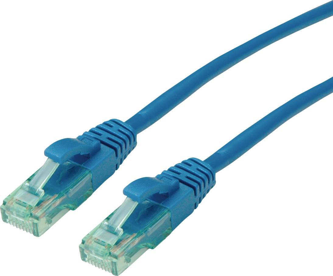 roline recycled material 21.45.3143 RJ45 sieťové káble, prepojovacie káble CAT 6A U/UTP 3.00 m modrá netienený, PVC pláš-0