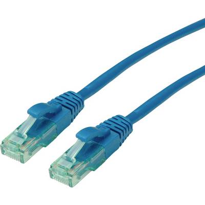 roline recycled material 21.45.3147 RJ45 sieťové káble, prepojovacie káble CAT 6A U/UTP 10.00 m modrá netienený, PVC plá-0