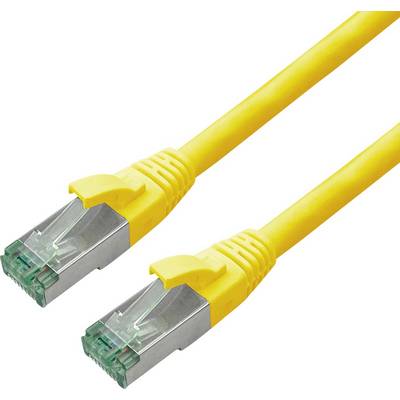 roline recycled material 21.45.3228 RJ45 sieťové káble, prepojovacie káble CAT 6A S/FTP 15.00 m žltá dvojžilový tienený,-0