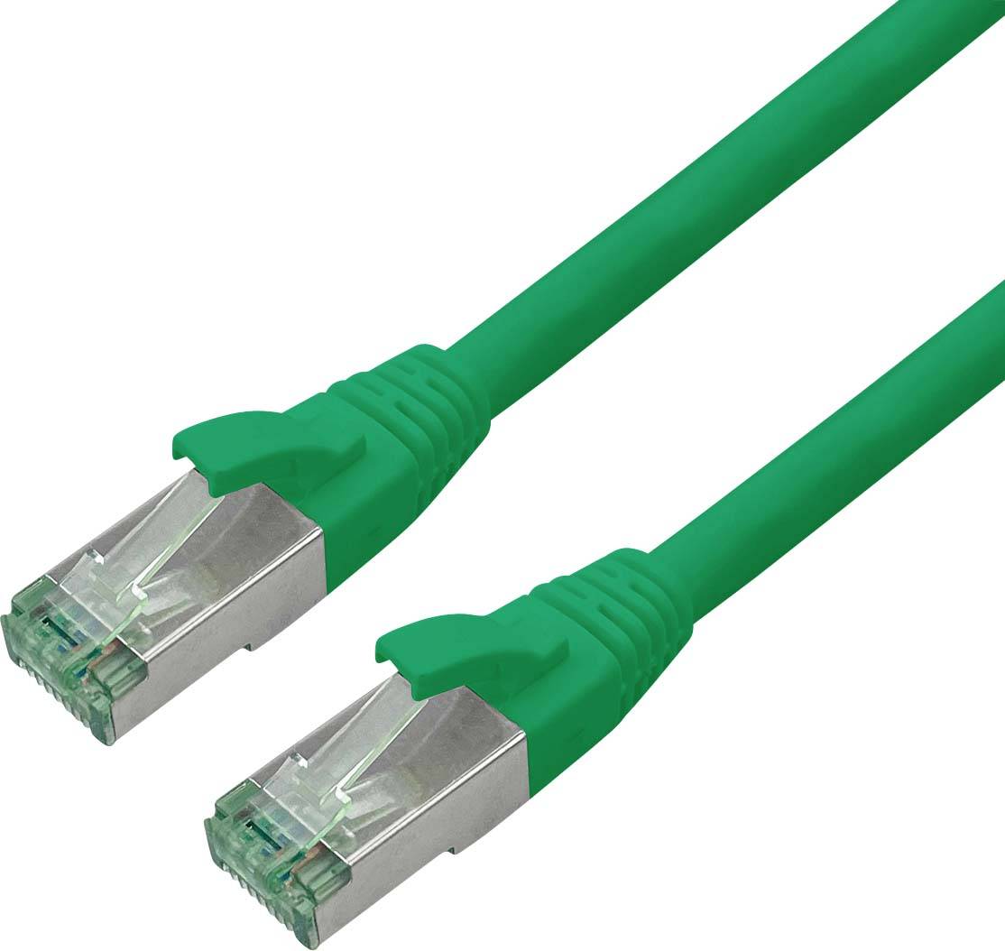 roline recycled material 21.45.3238 RJ45 sieťové káble, prepojovacie káble CAT 6A S/FTP 15.00 m zelená dvojžilový tienen-0