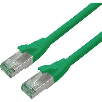 roline recycled material 21.45.3239 RJ45 sieťové káble, prepojovacie káble CAT 6A S/FTP 20.00 m zelená dvojžilový tienen-0