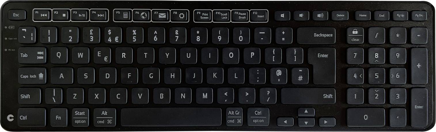 Contour Design Balance UK wireless Bluetooth®, USB Tastiera Inglese UK, QWERTY Nero