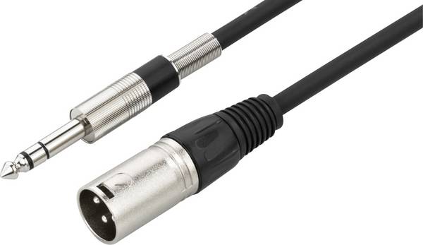 Monacor MEL-102/SW XLR kábel [1x XLR zástrčka - 1x jack zástrčka 6,3 mm (stereo)] 1 m čierna