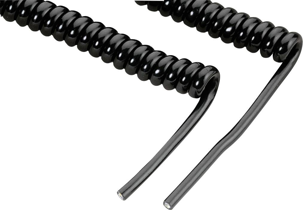 Cavo a spirale per microfono Nero Monacor 0060200 1 pz.