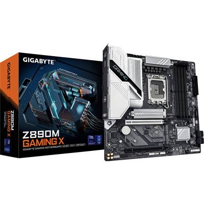 Základná doska 'GIGABYTE Z890M GAMING X' pred balením, zobrazuje detaily a konektory pre herné počítače.