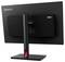 Monitor Lenovo ThinkVision pohľadený zozadu so stojanom a systémom správy káblov, ktorý ukazuje jednoduché, moderné dizajnové prevedenie a štíhlu konštrukciu.