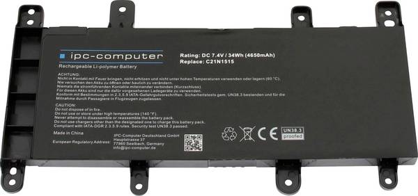 ipc-computer akumulátor do notebooku C21N515 REPLACE 7.4 V 4650 mAh Asus