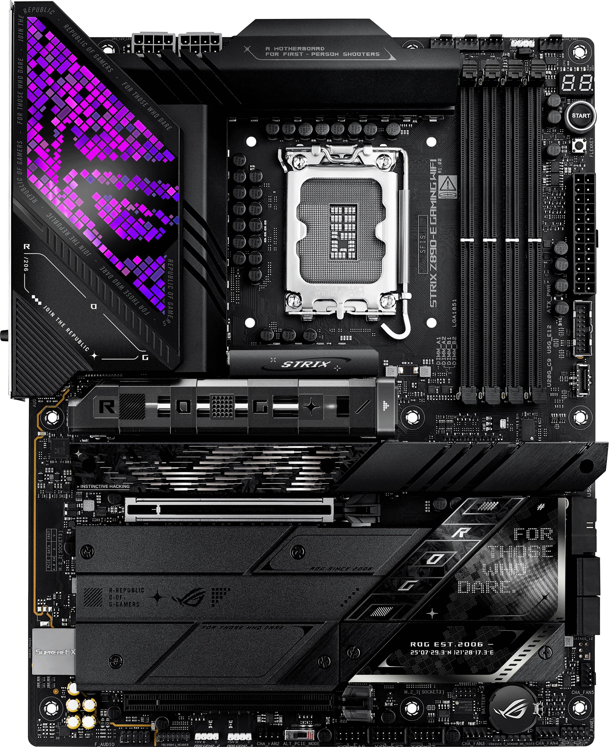 Asus ROG STRIX Z890-E GAMING WIFI Mainboard Attacco (PC) #####Intel® 1851 Fattore di forma (dettagli) ATX Chipset della scheda madre Intel® Z890
