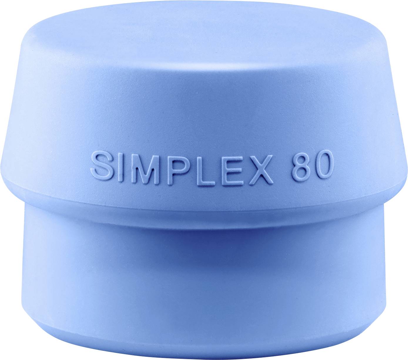 Modrý guľatý plastový uzáver s nápisom 'SIMPLEX 80'.