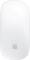 Biela bezdrôtová myš s minimalistickým dizajnom a logom Apple.