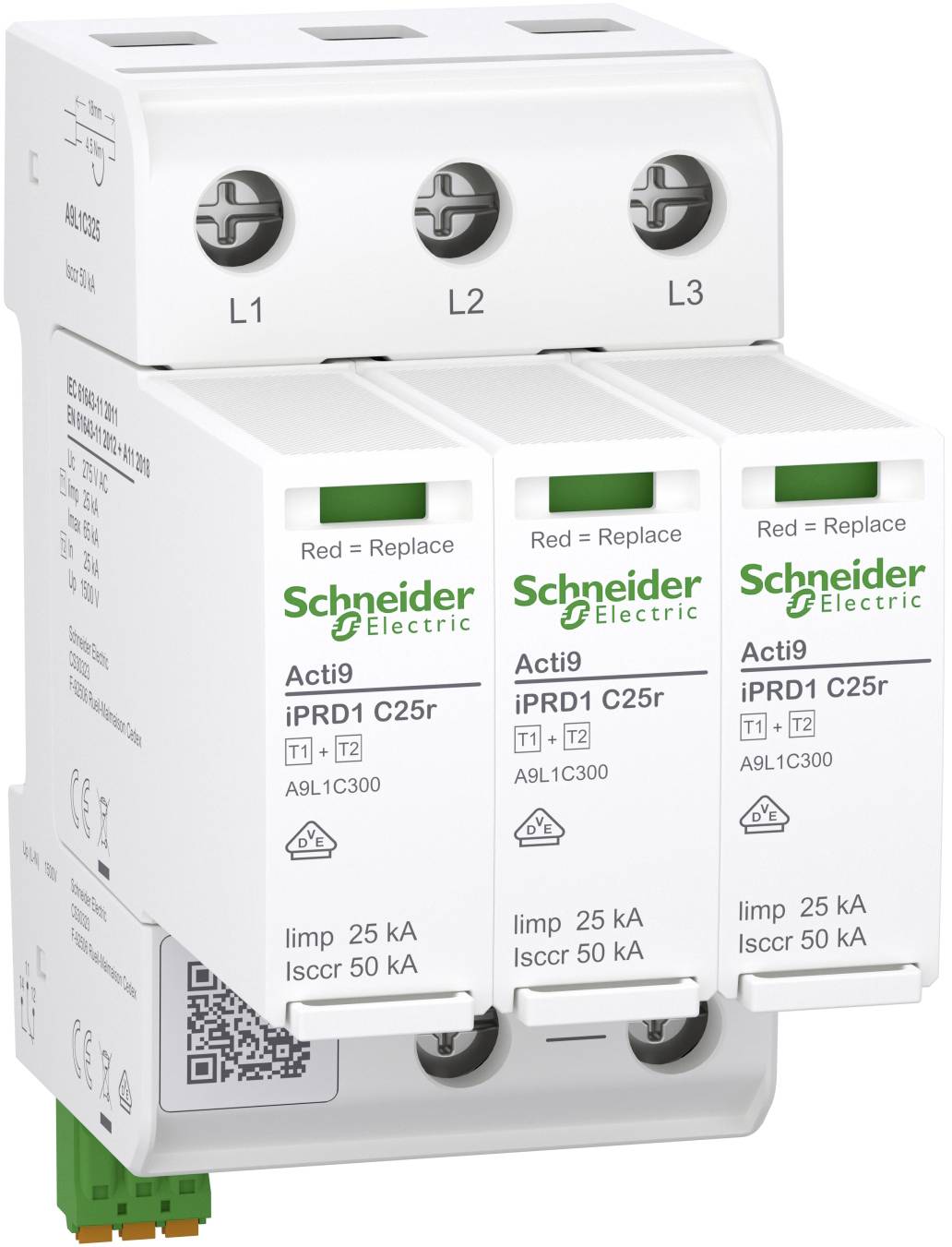 Schneider Electric A9L1C325 A9L1C325 kombinovaný chránič proti prepätiu 25 kA 1 ks