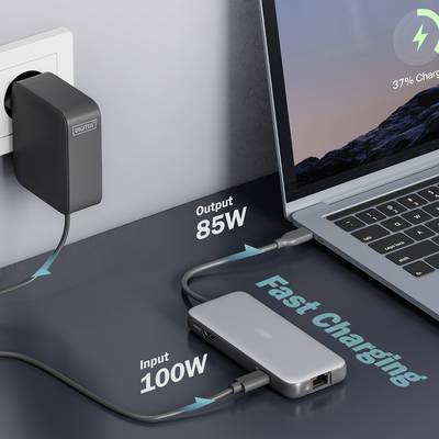 Digitus DA-70914 USB-C® dokovacia stanica vr. funkcia nabíjania, integrovaná čítačka kariet, napájanie USB-C®-5