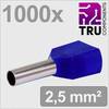TRU COMPONENTS TC-13377240 dutinka 2.5 mm² čiastočne izolované modrá 1000 ks