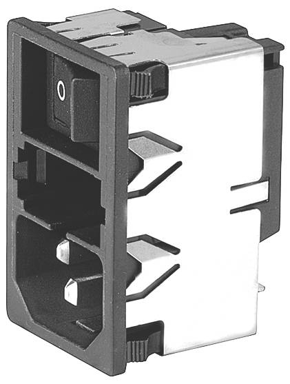 Schurter KM01.1105.11 Connettore IEC Spina dritta Tot poli: 3 10 mA Nero 1 pz.