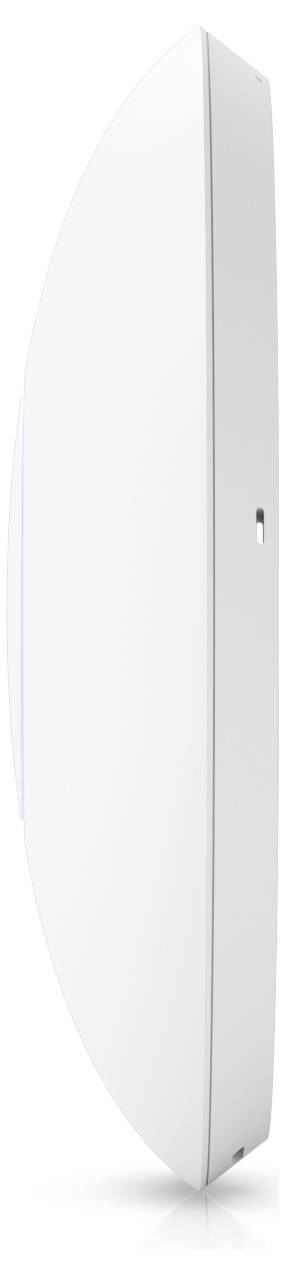 Biely, okrúhly WiFi prístupový bod s modro svietiacim prstencom a logom v strede uľahčuje pripojenie na internet.