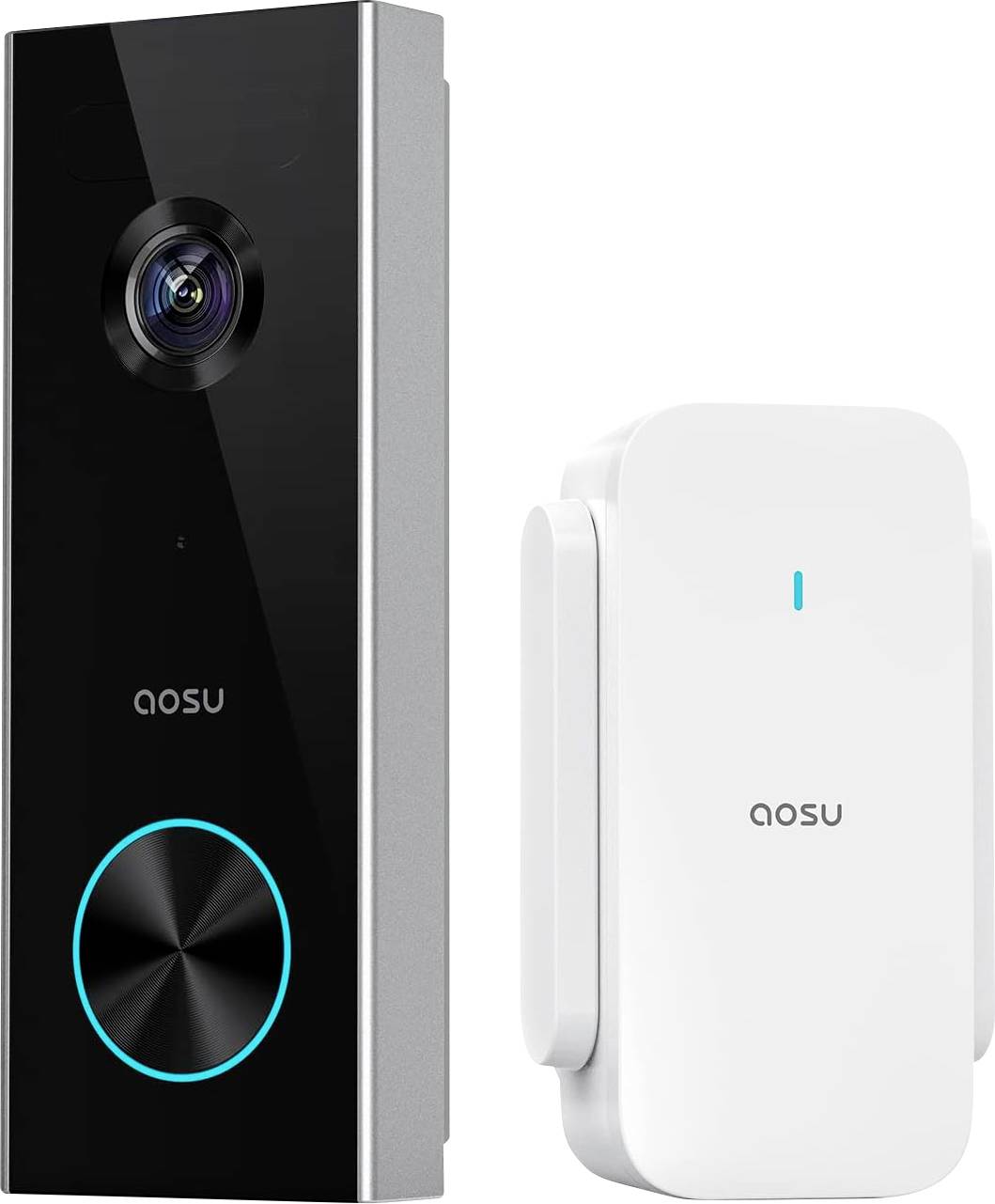 Aosu V8P Video citofono WLAN Kit completo 1 pezzo Grigio, Bianco