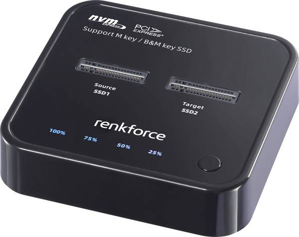 Renkforce RF-TPCD-300 1-násobný duplikačná stanica pevných diskov M.2 PCIe NVMe, USB-C®