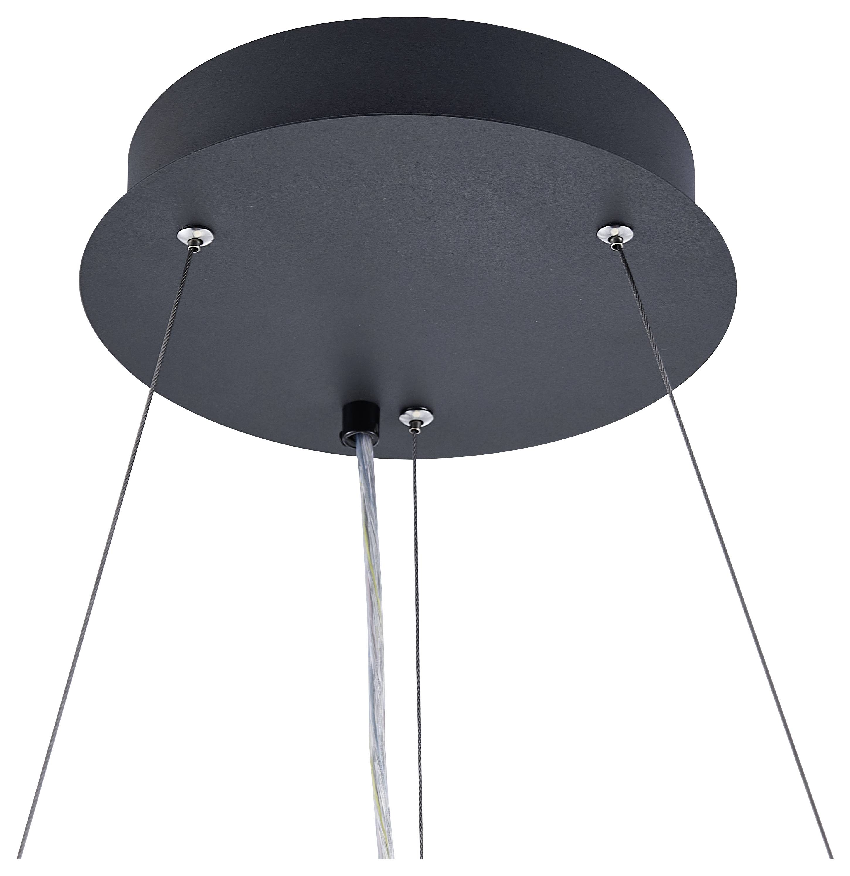 Pohľad zhora na zadnú stranu okrúhlej LED lampy so viditeľným vedením káblov a pripojovacie svorky. Vhodné na montáž na strop.