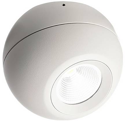 Guľová, moderná LED lampa v bielej farbe.