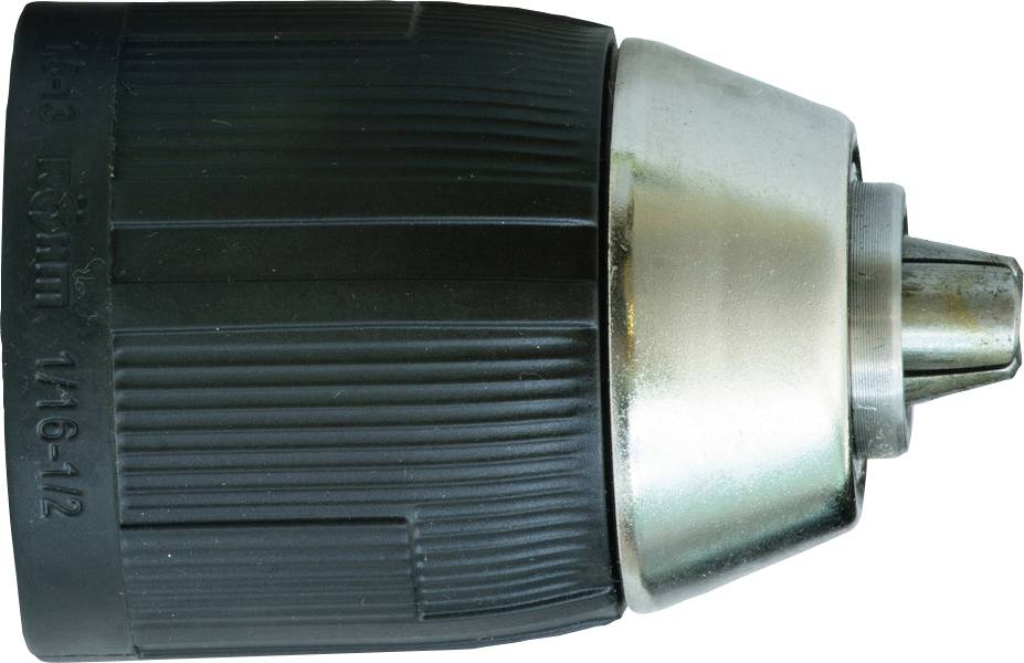 Detailný záber čierneho skľučovadla s strieborným kovovým hrotom, zobrazujúci detaily úchopnosti a mechaniky.