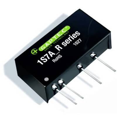 Čierny elektronický komponent série 'GAPTEC 1S7A R' so štyrmi kovovými kolíkmi, s nápisom 'RoHS 1027'.