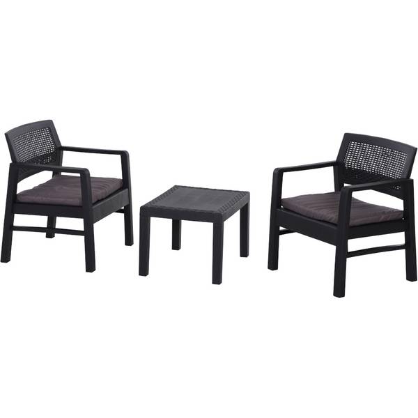 Progarden Kraka 6430 sada záhradného nábytku plast, polyester antracitová
