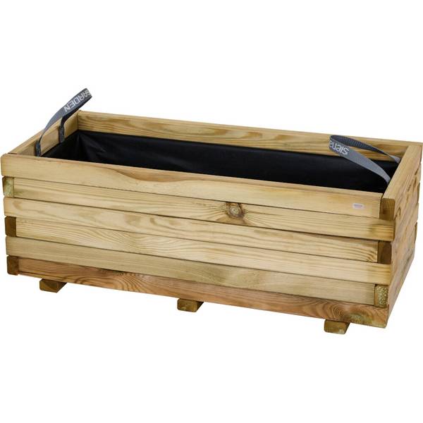 Siena Garden  TANUSSLIM 90 Box na rastliny Borové drevo, fleece prírodná, čierna