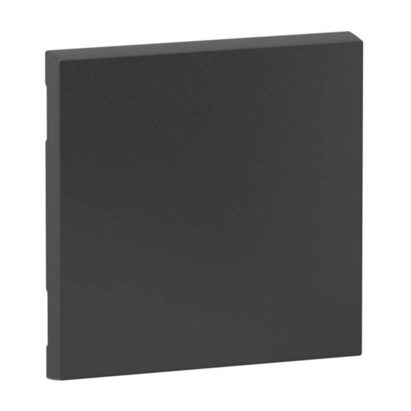 Čierny, štvorcový plastový panel s hladkým povrchom, zobrazený pred bielym pozadím.