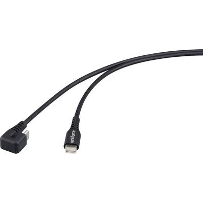 Čierne USB kábel s dvoma rôznymi konektormi: vľavo zahnutý micro-USB konektor a vpravo USB-C konektor.
