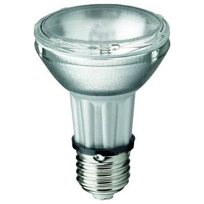 LED-reflektorová lampa v klasickom tvare žiarovky, zobrazujúca kovový korpus s vrúbkovanou štruktúrou a priehľadným skleneným krytom.