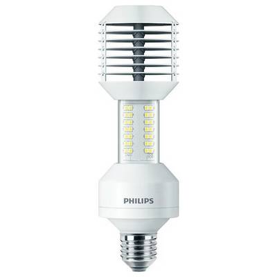 Biela LED žiarovka značky Philips s vetracími otvormi a viditeľnými LED diódami. Vhodná pre priemyselné použitie.