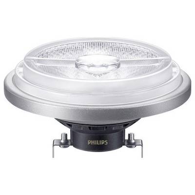 LED lampa od Philips s priesvitným skleneným dizajnom a strieborným krytom, vhodná pre jasné a energeticky úsporné osvetlenie.