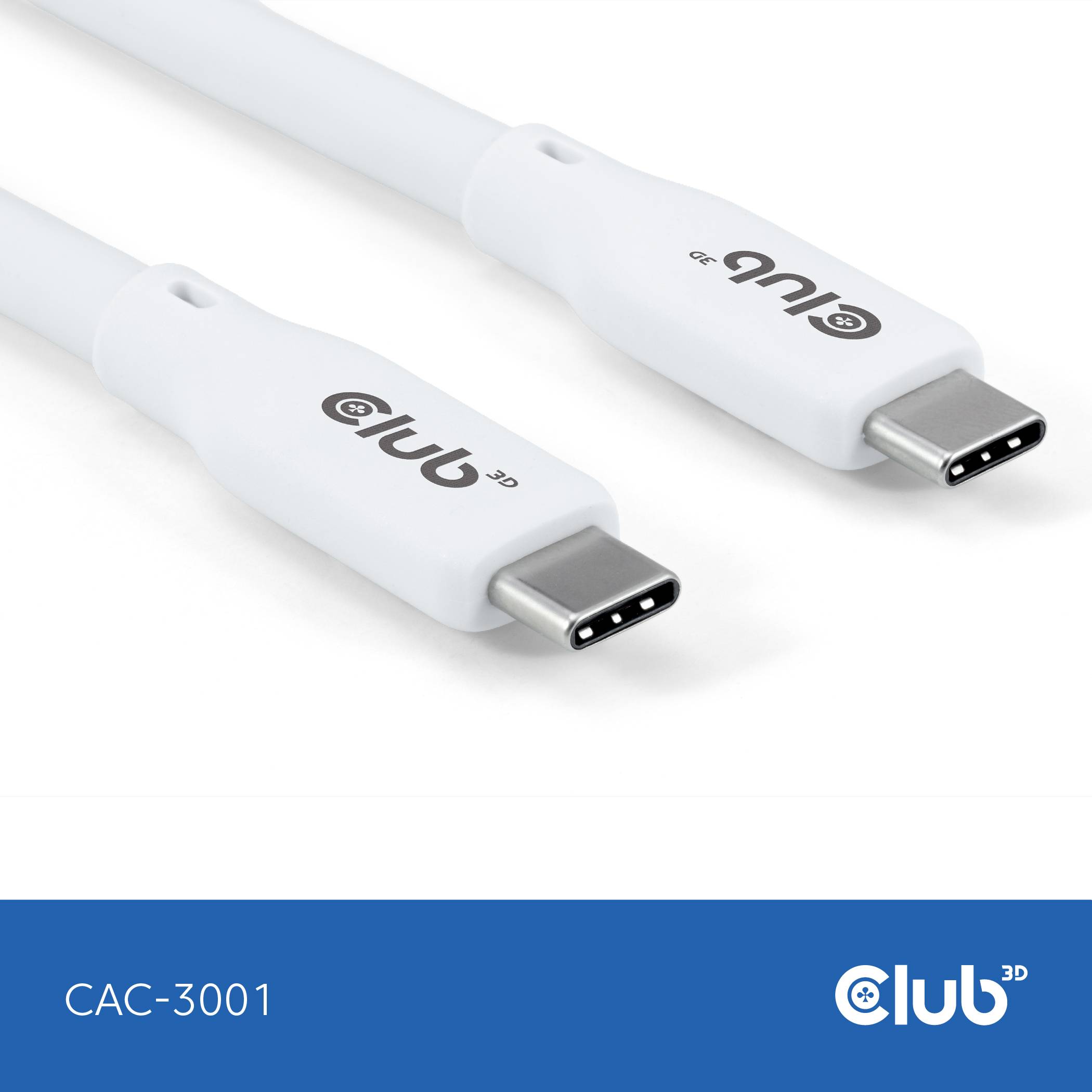 club3D Kábel USB-C USB 4.0 USB-C ® zástrčka 2.00 m biela CAC-3001-5