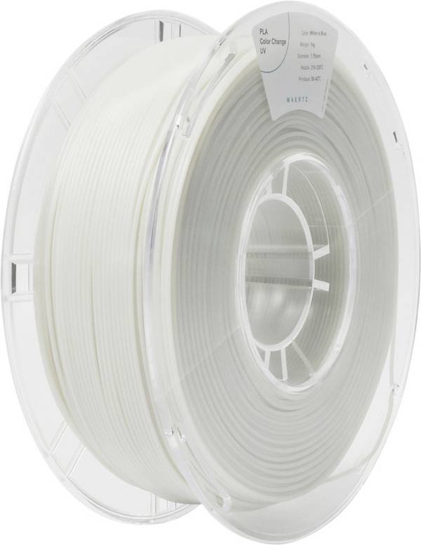 Maertz PMMA-1017-002 PMMA-1017-002 vlákno pre 3D tlačiarne PLA UV změna barvy striedanie farieb 1.75 mm 1000 g biela, modrá  1 ks